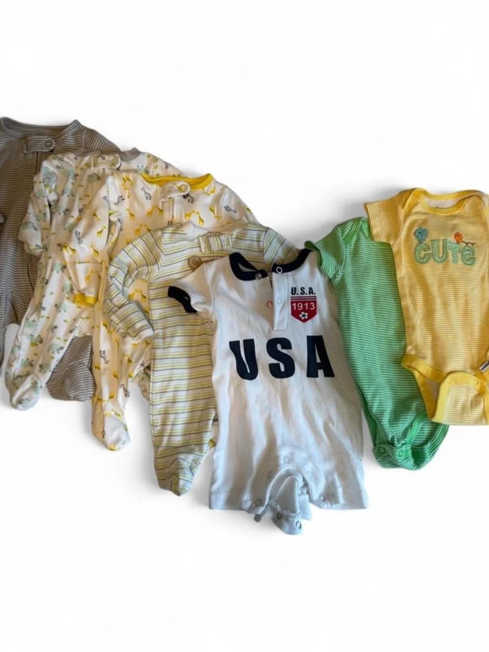 Baby Boy Bundle 7 Bodysuits 0-3 Mos Mixed Brands